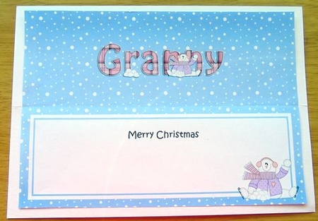 Large DL Merry Christmas GRANNY insert by Joyce Watson