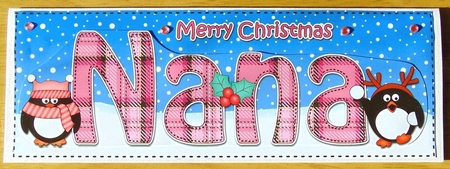 Large DL Merry Christmas NANA 3D decoupage  by Joyce Watson