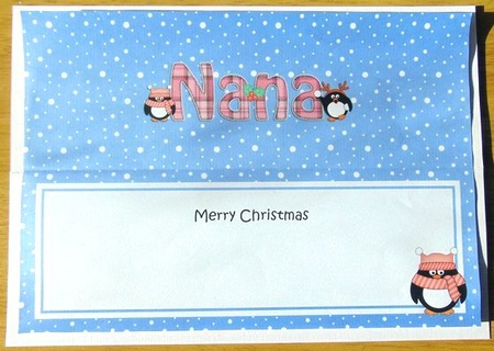 Large DL Merry Christmas NANA insert by Joyce Watson