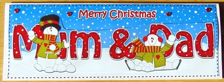 Large DL Merry Christmas MUM & DAD 3D decoupage  by Joyce Watson