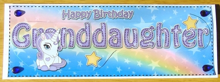 Large DL Happy Birthday GRANDDAUGHTER 3D decoupage by Joyce Watson