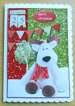 Cute Christmas Reindeer Quick Card by Joyce Watson