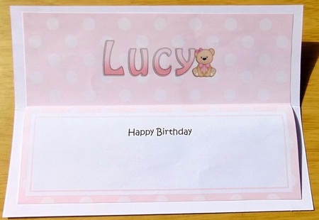 Large DL Happy Birthday LUCY insert by Joyce Watson
