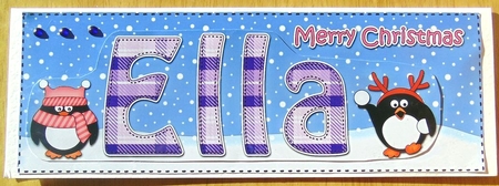 Large DL Merry Christmas ELLA 3D decoupage  by Joyce Watson