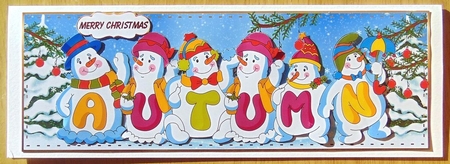 SNOWMEN NAMES LARGE DL - AUTUMN by Joyce Watson