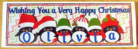 PENGUIN HATS NAMES - OLIVIA by Joyce Watson