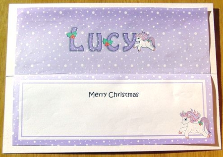 Large DL Merry Christmas LUCY insert by Joyce Watson