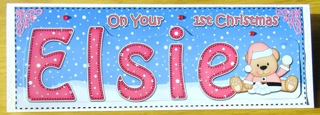 Large DL On Your 1st Christmas ELSIE 3D decoupage  by Joyce Watson