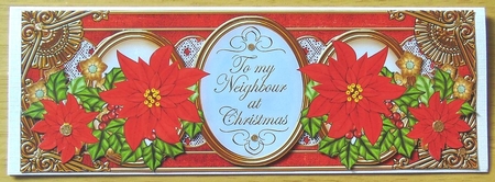 Red Poinsettia My Neighbour Large DL Decoupage Topper by Joyce Watson