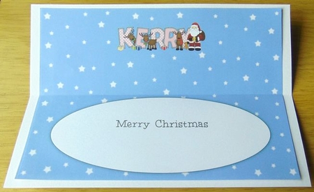 Santa and his Reindeers KERRY large dl insert by Joyce Watson