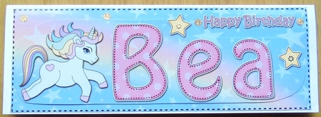 Large DL Happy Birthday BEA 3D decoupage by Joyce Watson