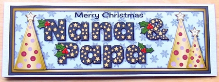 Buttons Christmas Trees Nana & Papa large dl by Joyce Watson