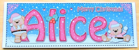 Large DL Merry Christmas ALICE 3D decoupage  by Joyce Watson