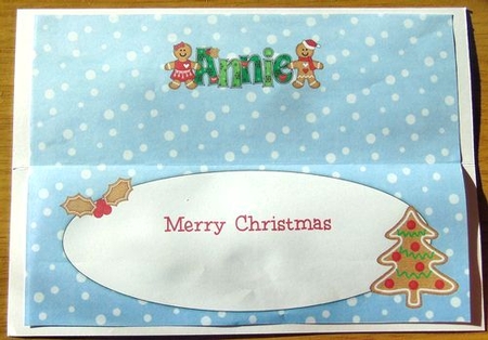 Gingerbread Couple ANNIE large dl insert by Joyce Watson