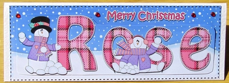 Large DL Merry Christmas ROSE 3D decoupage  by Joyce Watson
