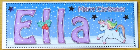 Large DL Merry Christmas ELLA 3D decoupage  by Joyce Watson