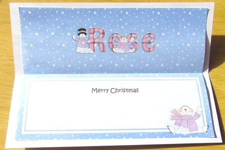 Large DL Merry Christmas ROSE insert by Joyce Watson