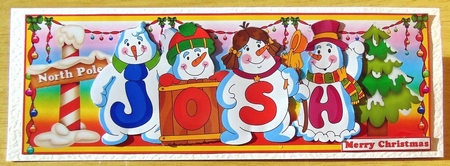 SNOWMEN NAMES LARGE DL - JOSH by Joyce Watson