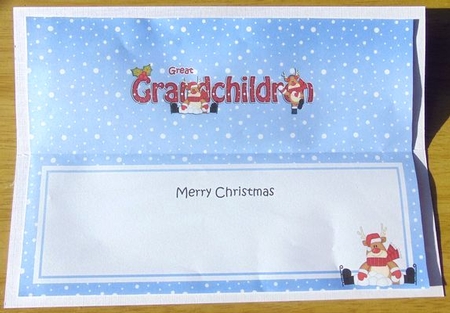 Large DL Merry Christmas GRANDCHILDREN insert with Rudolph by Joyce Watson