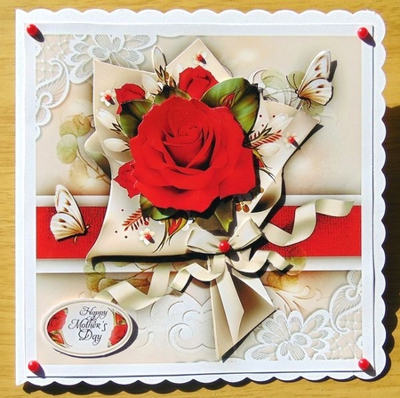Red Roses Bouquet Glossy Paper Mini Kit by Joyce Watson