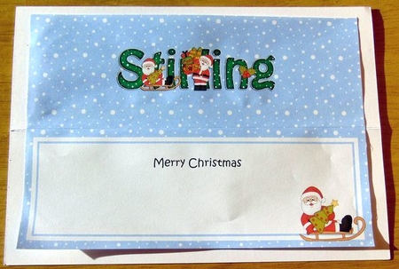 Large DL Merry Christmas STIRLING insert by Joyce Watson