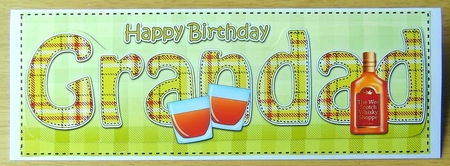 Large DL Happy Birthday GRANDAD 3D decoupage with Tartan by Joyce Watson