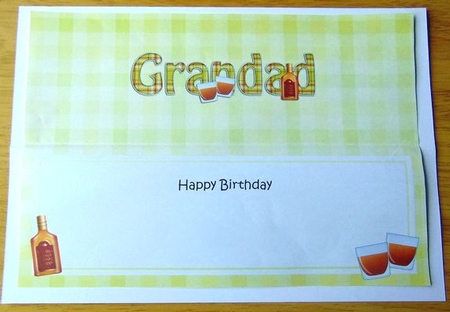 Large DL Happy Birthday GRANDAD insert with Tartan by Joyce Watson