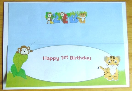 Cute Tiger and Monkeys ZEB 1st large dl insert by Joyce Watson
