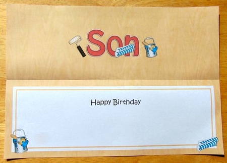 Large DL Happy Birthday SON insert with Decorating by Joyce Watson