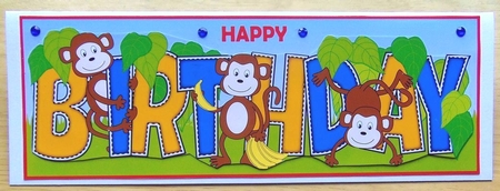 Monkeying around BIRTHDAY large dl by Joyce Watson