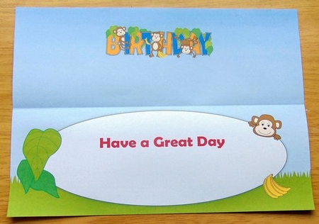 Monkeying around BIRTHDAY large dl insert by Joyce Watson