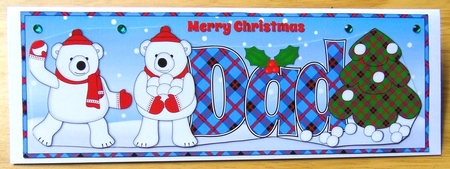 Monty Polar Bear and friend decorating the Christmas tree DAD large dl by Joyce Watson