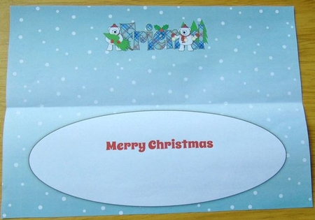 Monty Polar Bear and friend with Christmas trees FRIEND large dl 2 insert by Joyce Watson