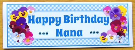 Pansies BIRTHDAY NANA large dl by Joyce Watson