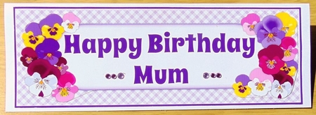 Pansies BIRTHDAY MUM large dl by Joyce Watson
