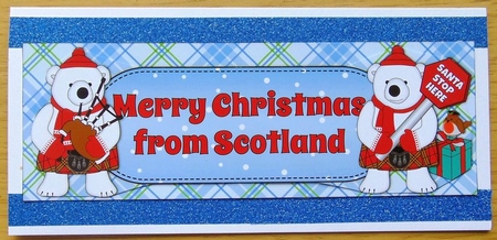 Monty Polar Bear and friend Merry Christmas from Scotland large dl 2 by Joyce Watson