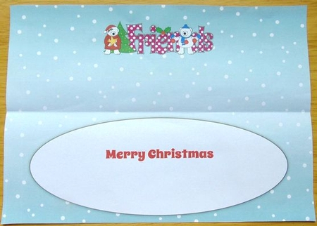 Monty and Luna Polar Bears decorating the Christmas tree FRIENDS large dl 3 insert by Joyce Watson