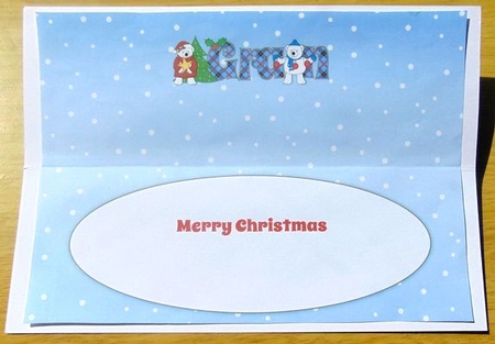 Monty and Luna Polar Bears decorating the Christmas tree GRAN large dl insert by Joyce Watson