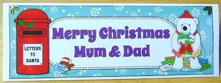 Monty Polar Bear lots of letters to Santa MUM & DAD large dl by Joyce Watson
