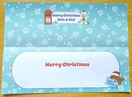 Monty Polar Bear lots of letters to Santa MUM & DAD large dl insert by Joyce Watson