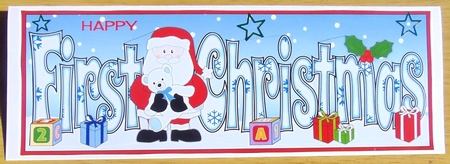 Santa with Teddy FIRST CHRISTMAS large dl by Joyce Watson