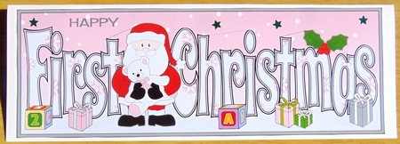 Santa with Teddy FIRST CHRISTMAS large dl 2 by Joyce Watson