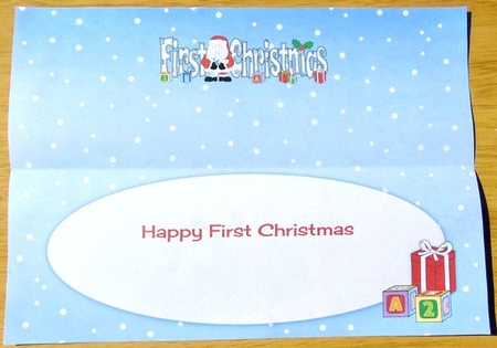 Santa with Teddy FIRST CHRISTMAS large dl insert by Joyce Watson