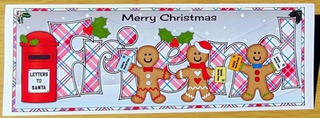 Gingerbread men with letters to Santa FRIEND large dl by Joyce Watson
