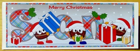 Crazy Christmas Puddings with presents SON large dl 2 by Joyce Watson