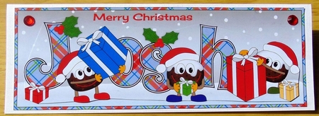 Crazy Christmas Puddings with presents JOSH large dl by Joyce Watson