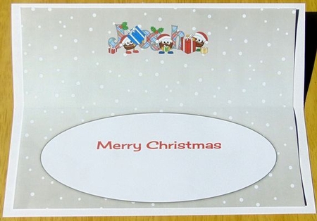 Crazy Christmas Puddings with presents JOSH large dl insert by Joyce Watson