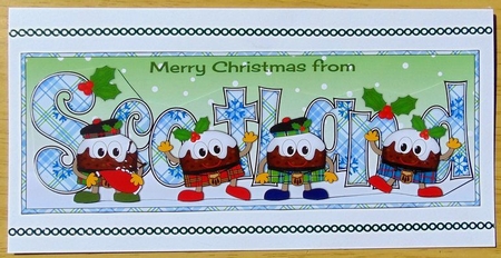 Crazy Scottish Christmas Puddings SCOTLAND large dl by Joyce Watson