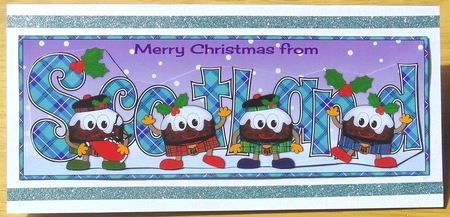 Crazy Scottish Christmas Puddings SCOTLAND large dl 2 by Joyce Watson