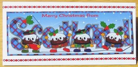 Crazy Scottish Christmas Puddings SCOTLAND large dl 3 by Joyce Watson
